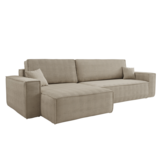 OP=OP Hoekbank Karlo XL Ribstof Antraciet - Slaapbank met opbergruimte