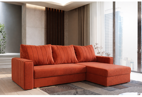Showroommodel Slaapbank met opbergruimte Noa | Velvet Zalm | Hoekbank (Niet in originele verpakking)