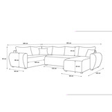 OP=OP Slaapbank met opbergruimte Max | Grijs | Links | U-bank XL