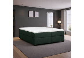 OP=OP Opberg boxspring - 160 x 200 Velvet Groen - Zonder Hoofdbord