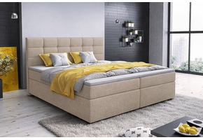 OP=OP Opberg Boxspring Glory - 160 x 200 Velvet Beige