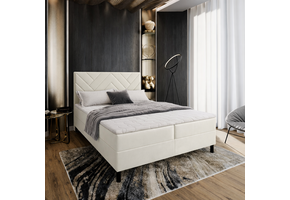 2dekans Opberg Boxspring Chevron 200 x 220 Skaileer Wit - Stofschade + Niet in originele verpakking - Kans op schade