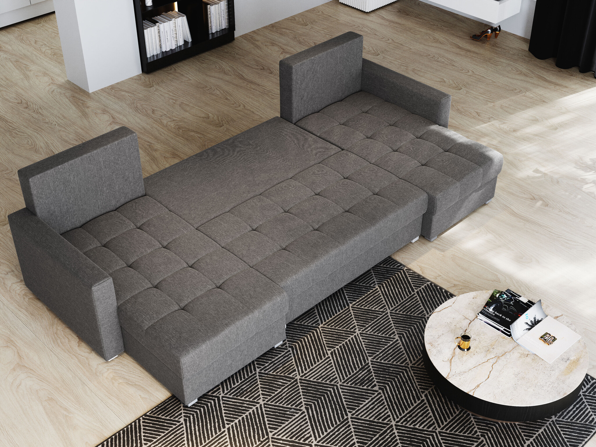 2dekans U-bank Kos Roze - Universeel - Slaapbank met opbergruimte (Niet in originele verpakking)