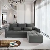 2dekans Hoekbank Kos Antraciet - Universeel - Slaapbank met opbergruimte [Niet in originele verpakking - Kans op schade]