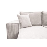 2dekans U-bank Karlo - Ribstof Beige - Slaapbank met opbergruimte -  4 zits (Niet in originele verpakking)