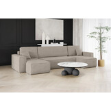 2dekans U-bank Karlo - Ribstof Beige - Slaapbank met opbergruimte -  4 zits (Niet in originele verpakking)