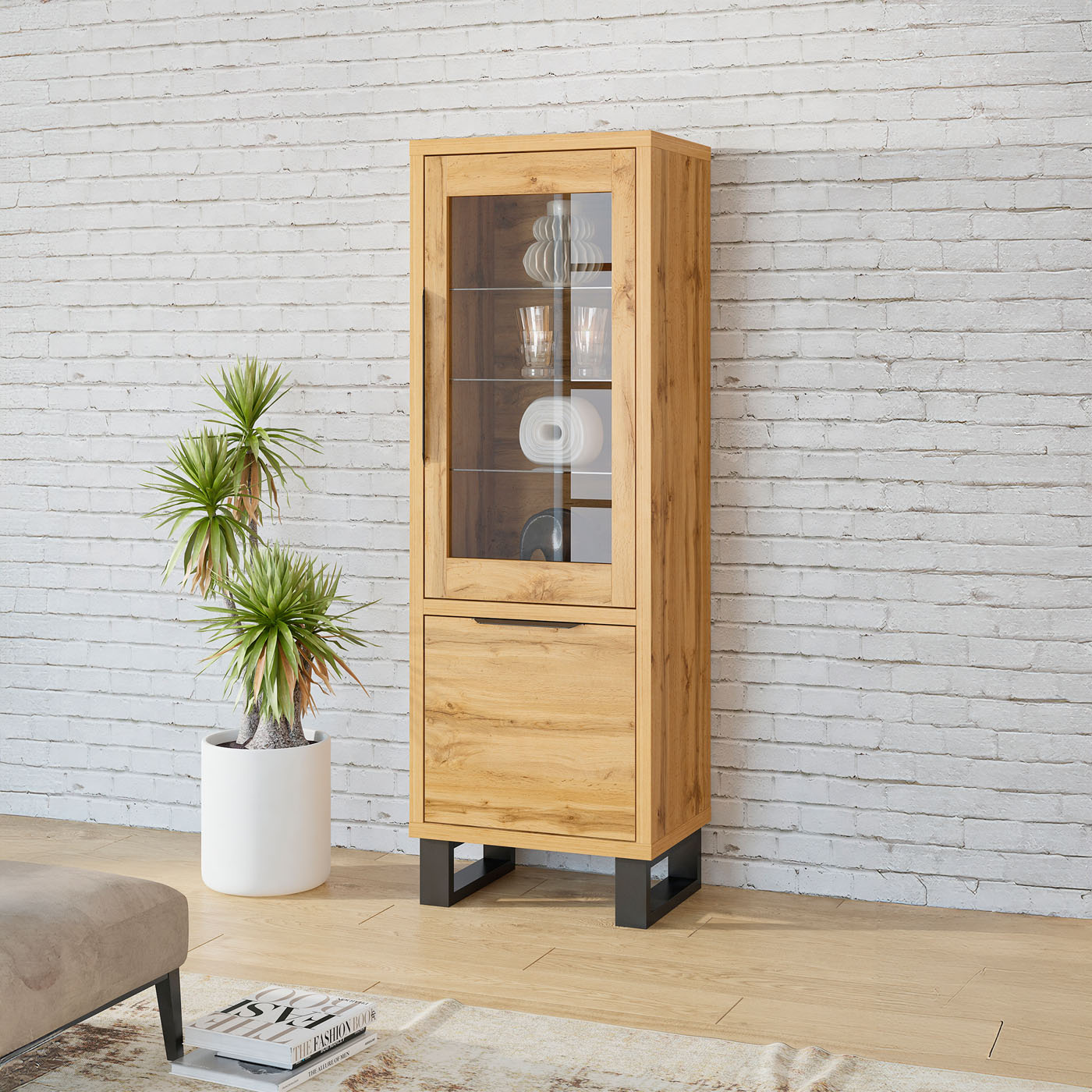 Vitrinekast Halmstad - 2-deurs - Wotan Eiken