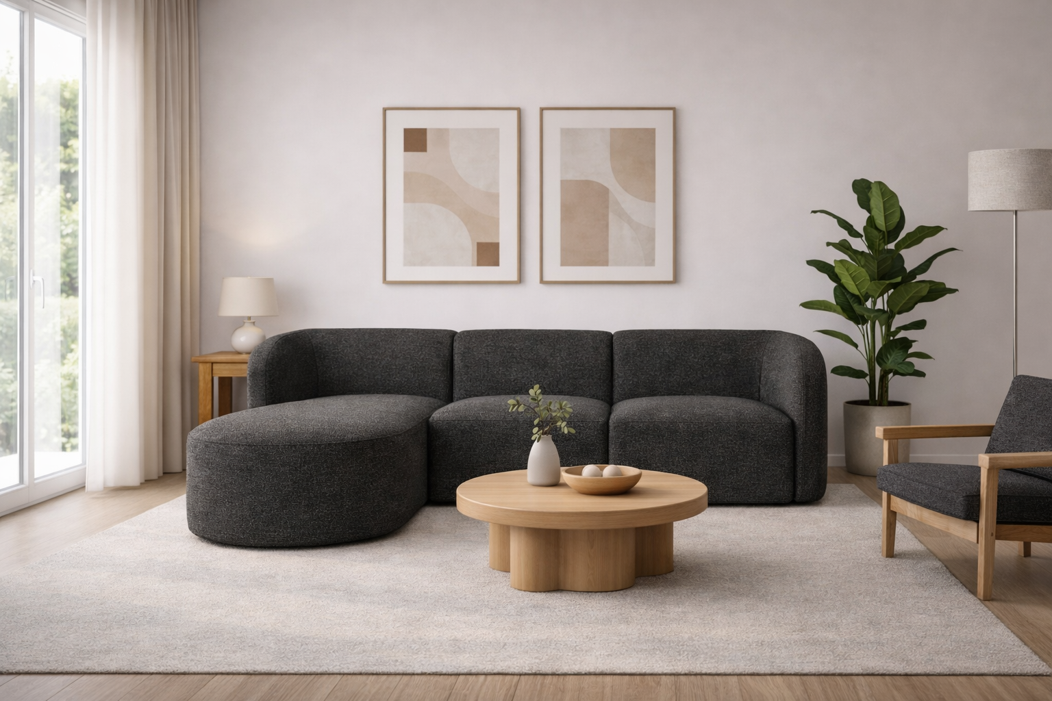 Loungebank Athene | In linker en rechter uitvoering | L-Bank