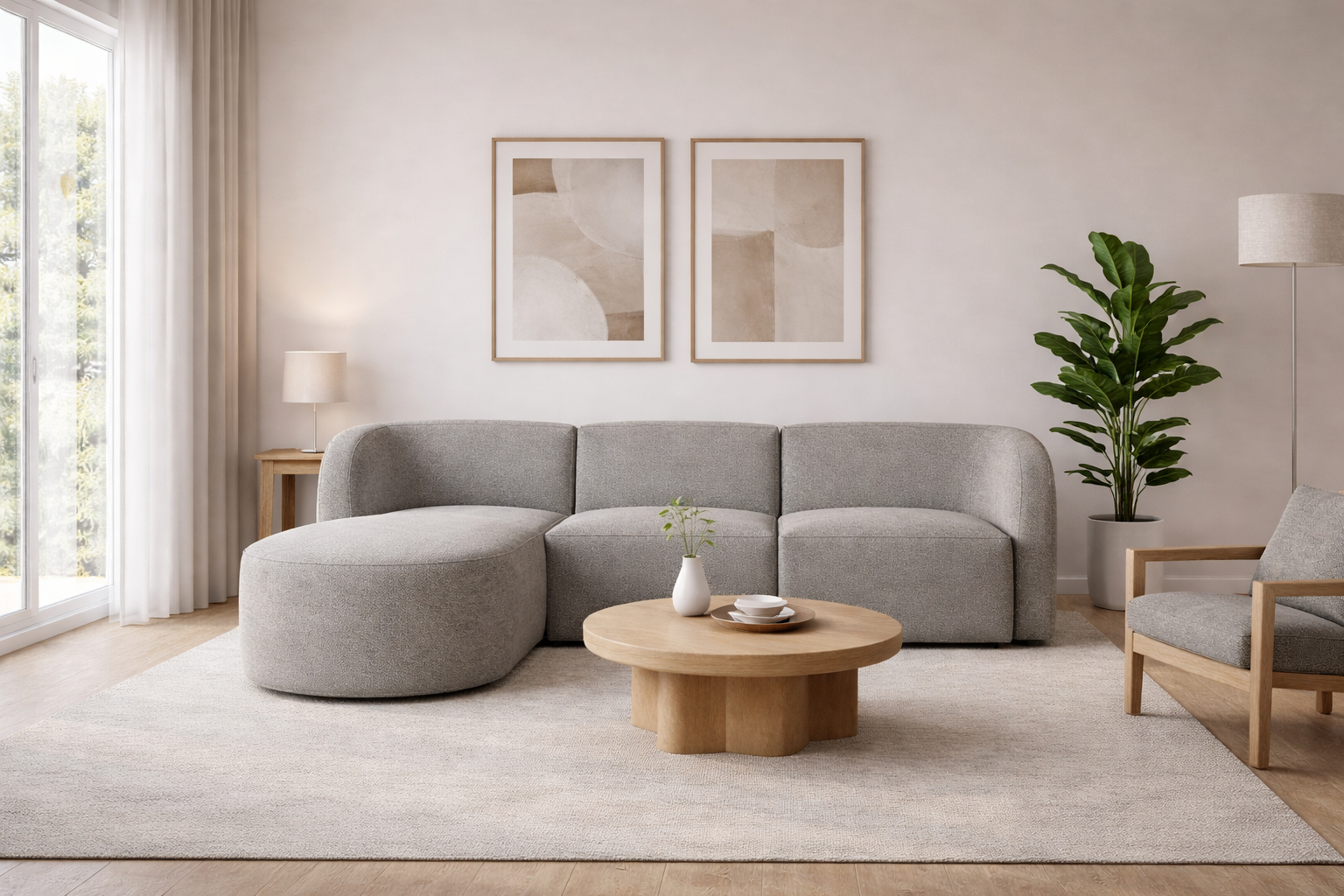 Loungebank Athene | In linker en rechter uitvoering | L-Bank