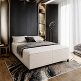 OP=OP Boxspring Vast Zonder Hoofdbord - 200 x 210 Ecru | 30 cm Boxen - Incl 500 m2 Pocketvering matrassen