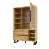 Vitrinekast Halmstad - 1-deurs incl. 2 lades - Wotan Eiken