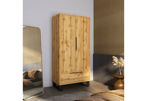 Kledingkast Halmstad - 2-deurs incl. lade - Wotan Eiken