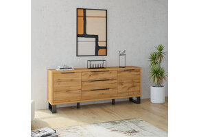 Dressoir Halmstad - 2-deurs incl. 3 lades - Wotan Eiken