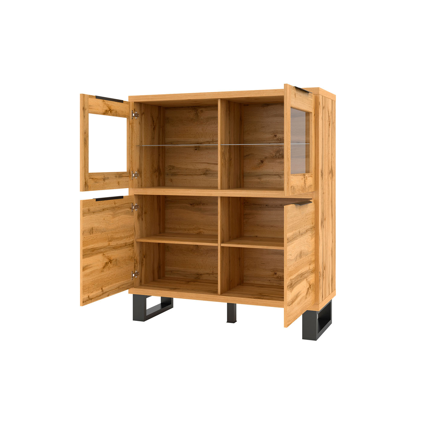 Vitrinekast Halmstad - 4-deurs - Wotan Eiken