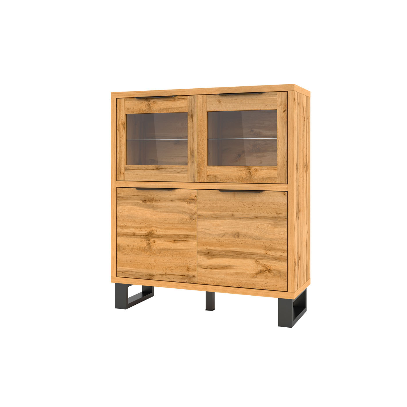 Vitrinekast Halmstad - 4-deurs - Wotan Eiken