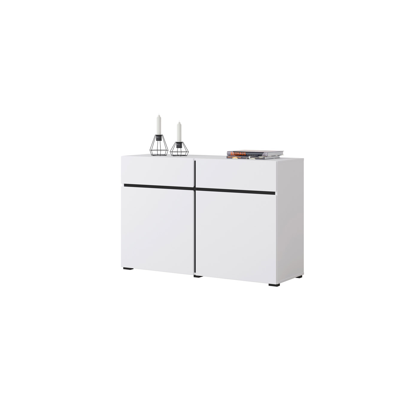 Dressoir Crotone - 2-deurs incl. 2 lades - Wit