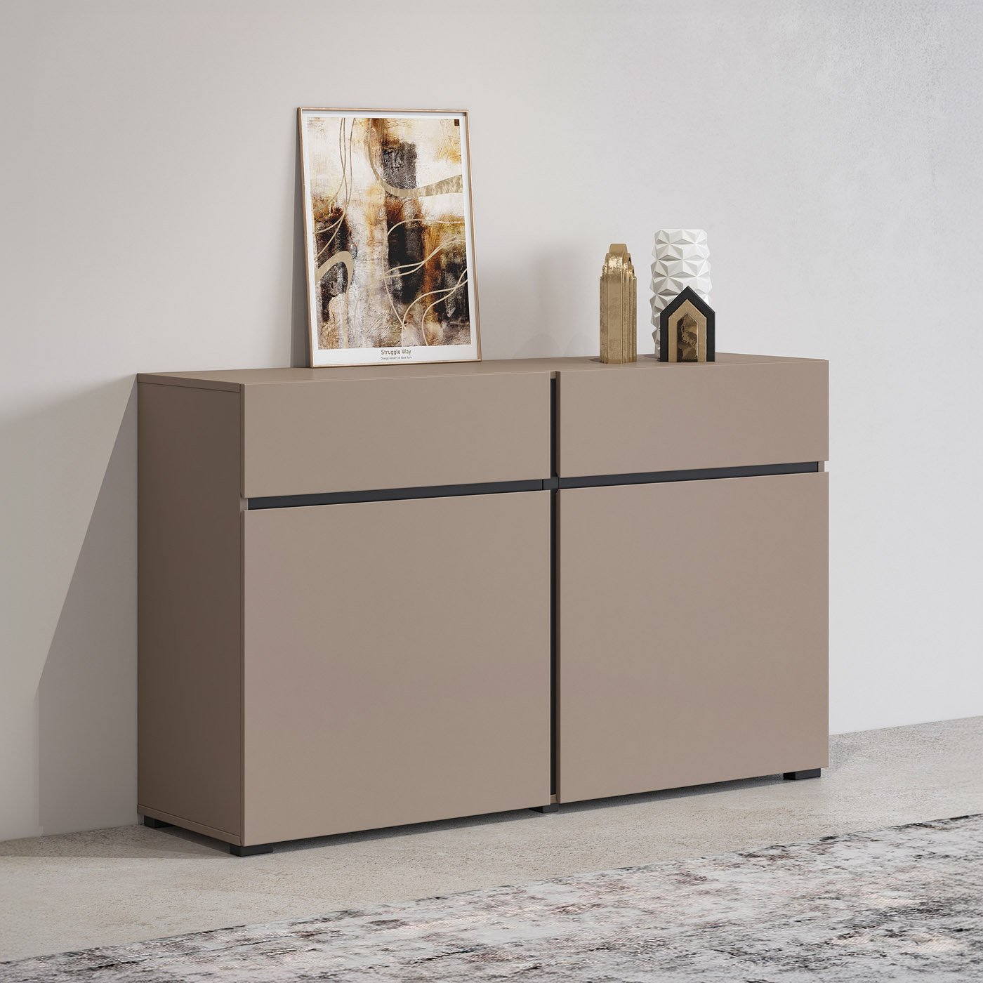 Dressoir Crotone - 2-deurs incl. 2 lades - Taupe