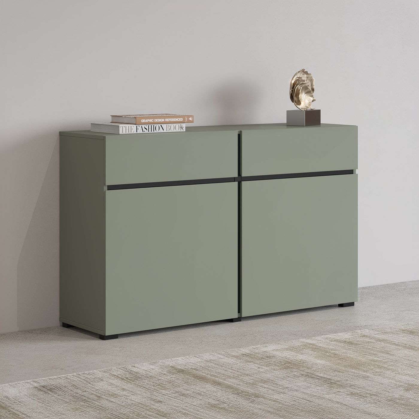 Dressoir Crotone - 2-deurs incl. 2 lades - Groen