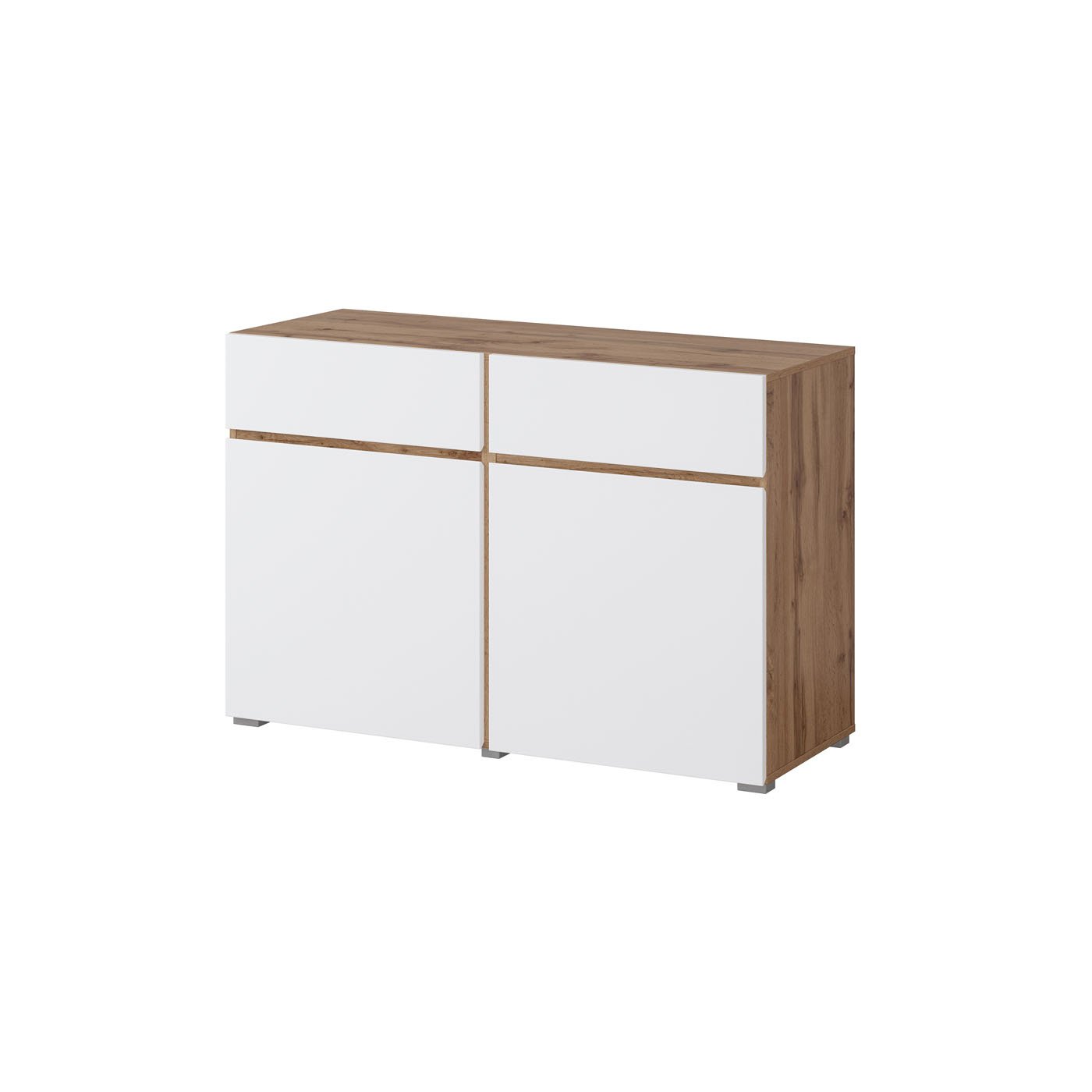 Dressoir Crotone - 2-deurs incl. 2 lades - Wotan Eiken / Wit