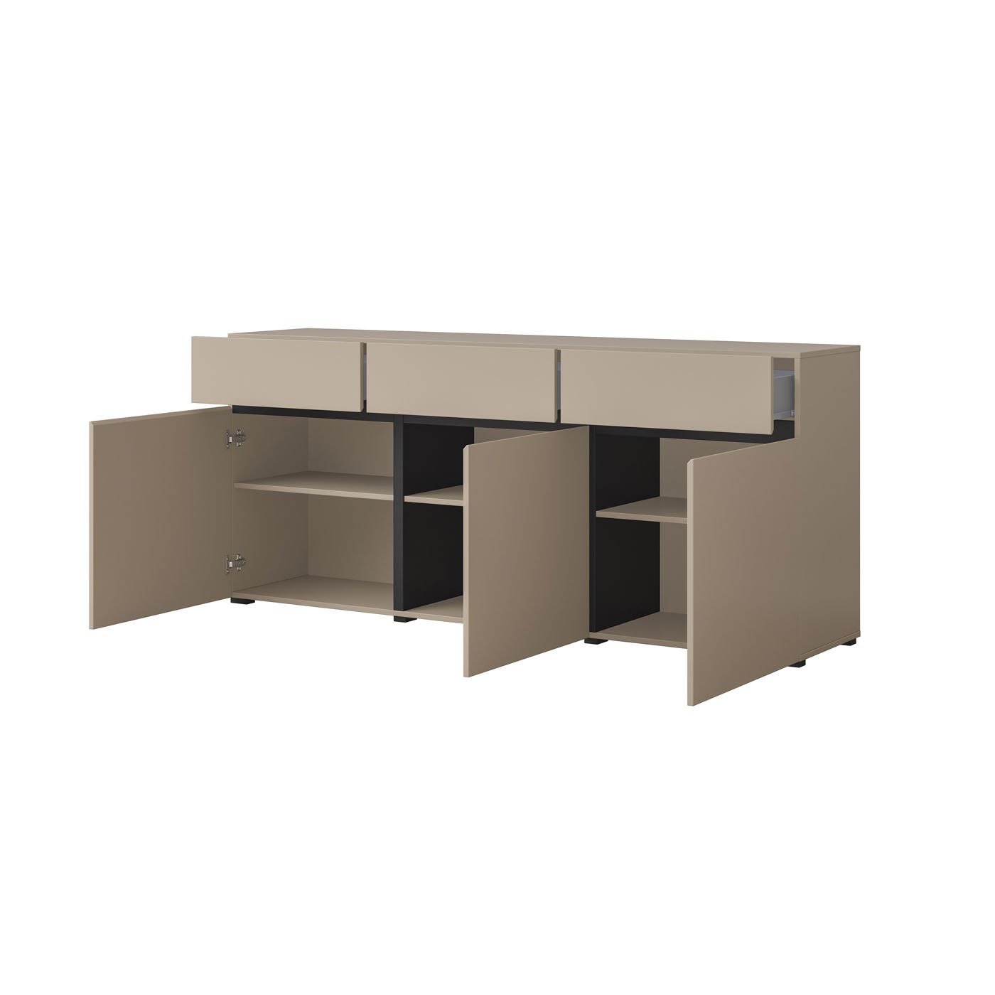 Dressoir Crotone - 3-deurs incl. 3 lades - Taupe