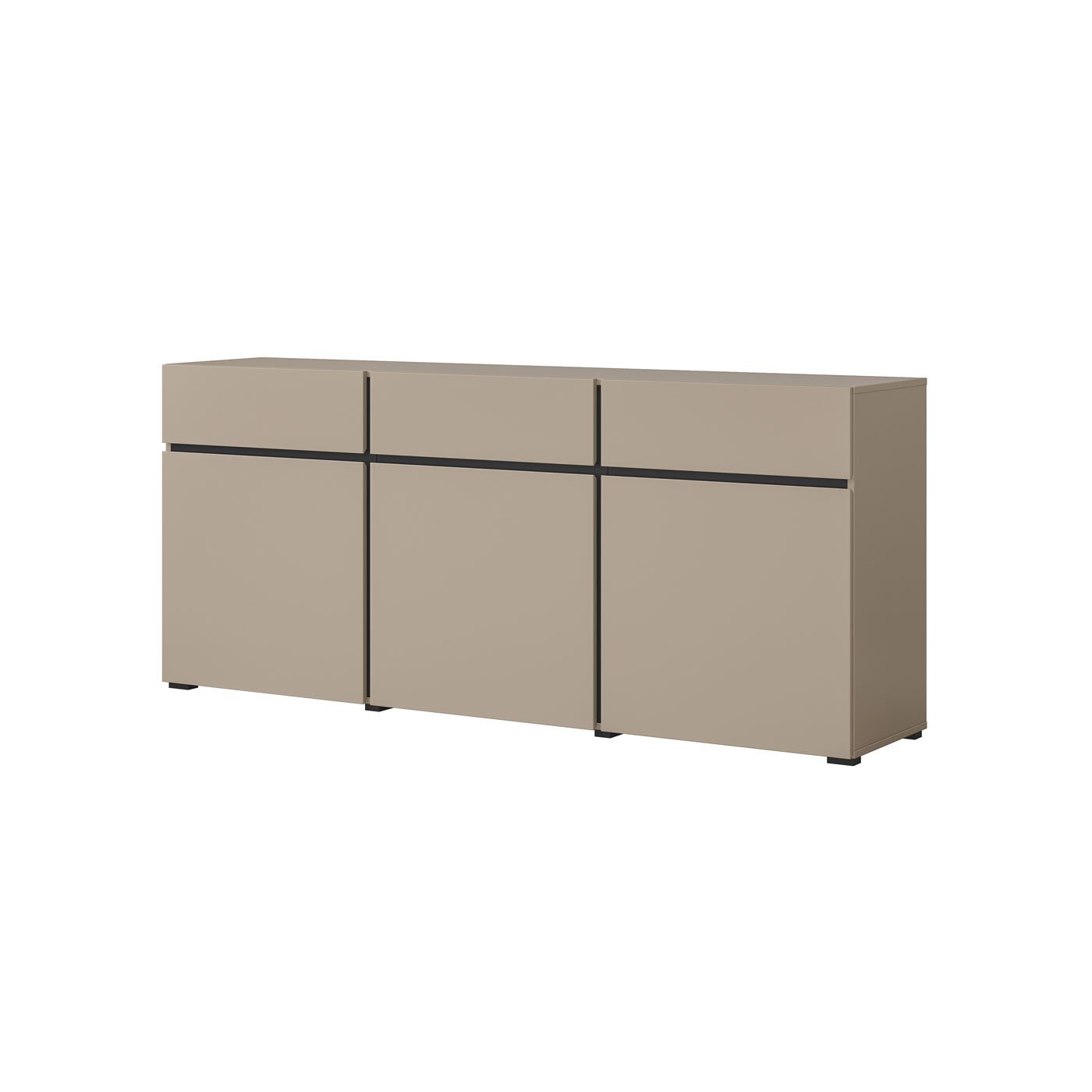 Dressoir Crotone - 3-deurs incl. 3 lades - Taupe