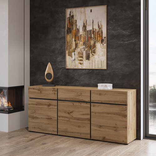 Dressoir Crotone - 3-deurs incl. 3 lades - Wotan Eiken