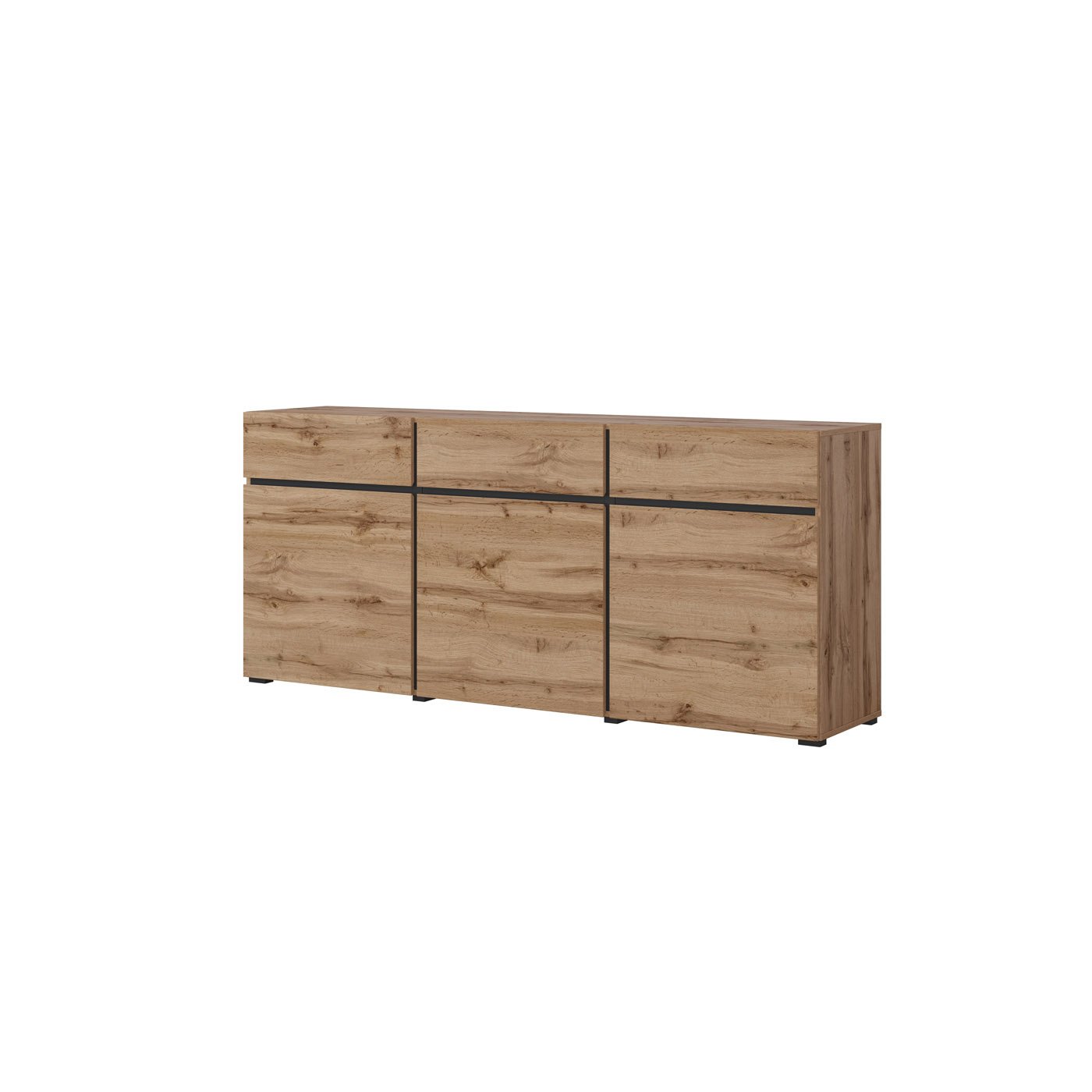 Dressoir Crotone - 3-deurs incl. 3 lades - Wotan Eiken