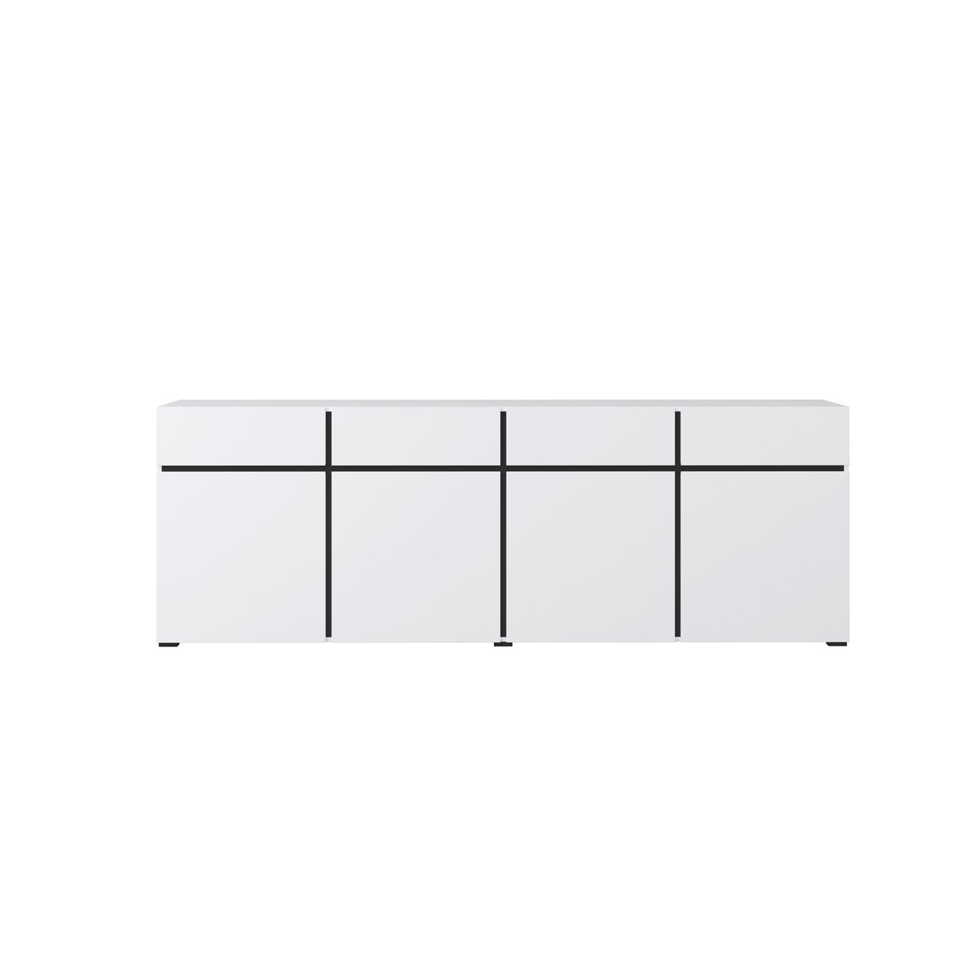 Dressoir Crotone - 4-deurs incl. 4 lades - Wit