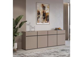 Dressoir Crotone - 4-deurs incl. 4 lades - Taupe