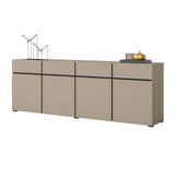 Dressoir Crotone - 4-deurs incl. 4 lades - Taupe