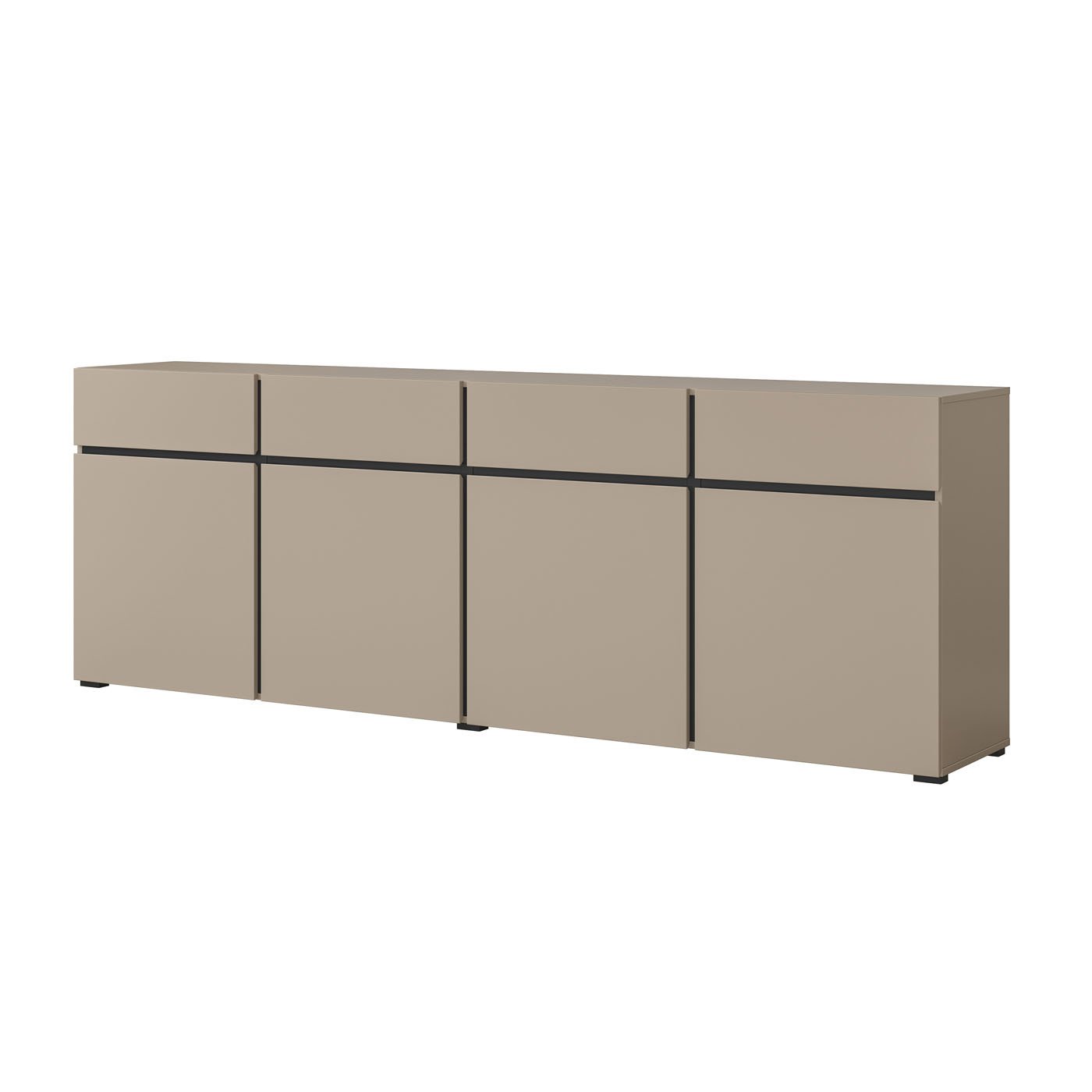 Dressoir Crotone - 4-deurs incl. 4 lades - Taupe