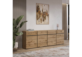 Dressoir Crotone - 4-deurs incl. 4 lades - Wotan Eiken