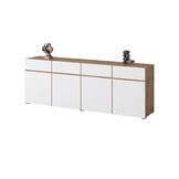 Dressoir Crotone - 4-deurs incl. 4 lades - Wotan Eiken / Wit