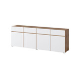 Dressoir Crotone - 4-deurs incl. 4 lades - Wotan Eiken / Wit