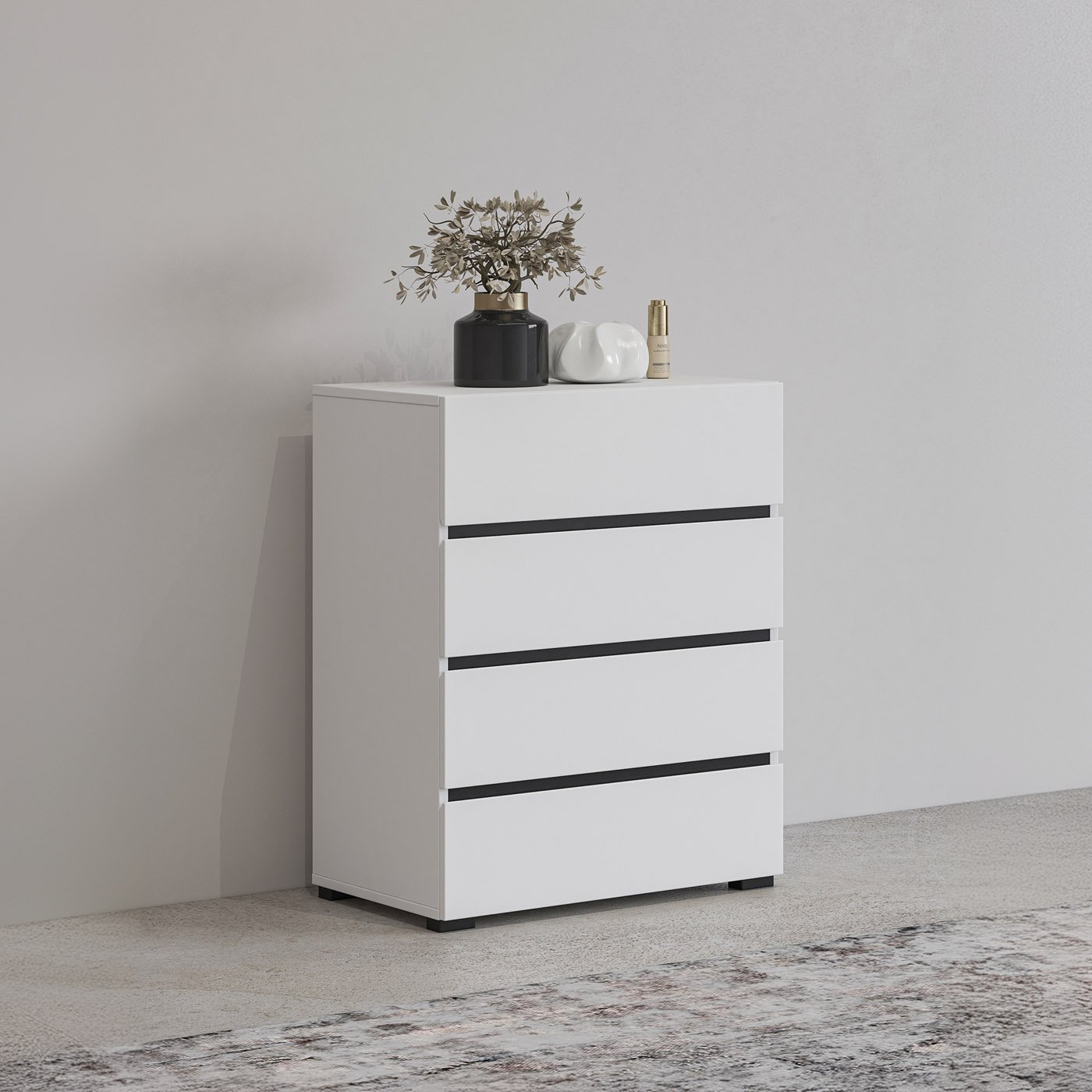 Ladekast Crotone - 4 lades - Wit