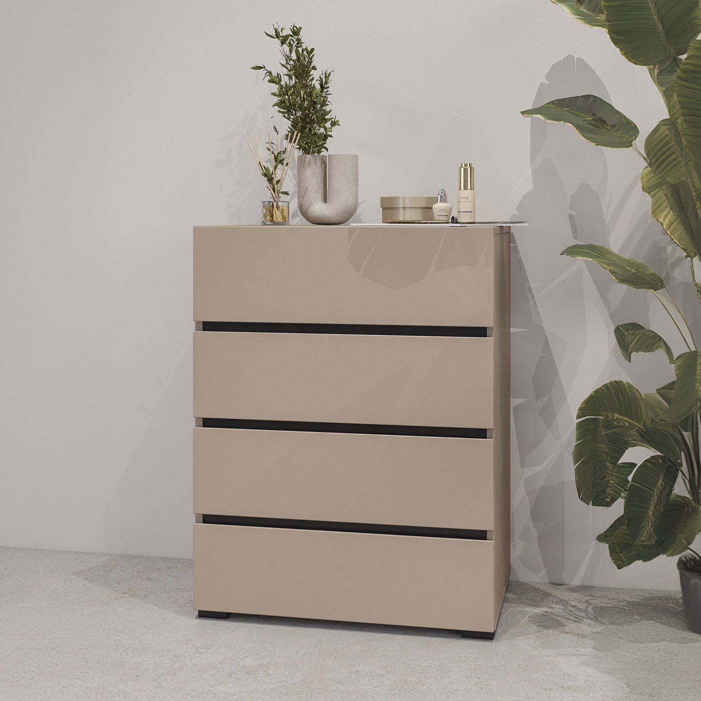 Ladekast Crotone - 4 lades - Taupe