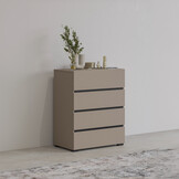 Ladekast Crotone - 4 lades - Taupe