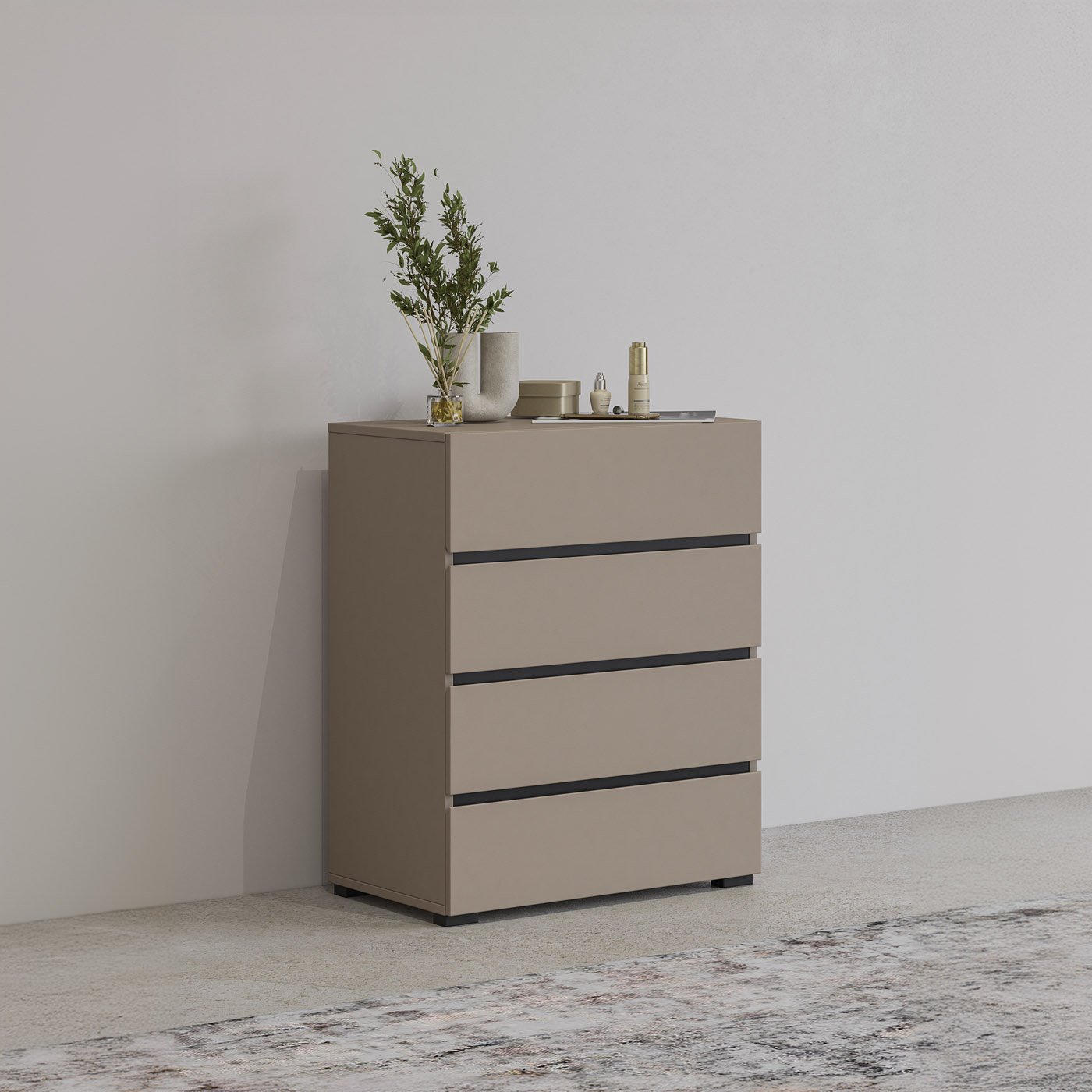 Ladekast Crotone - 4 lades - Taupe