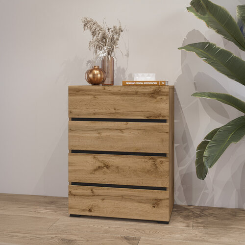 Ladekast Crotone - 4 lades - Wotan Eiken