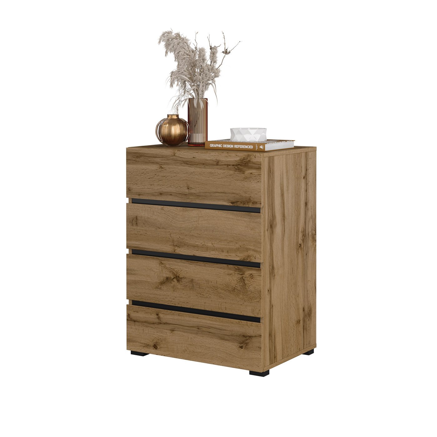 Ladekast Crotone - 4 lades - Wotan Eiken