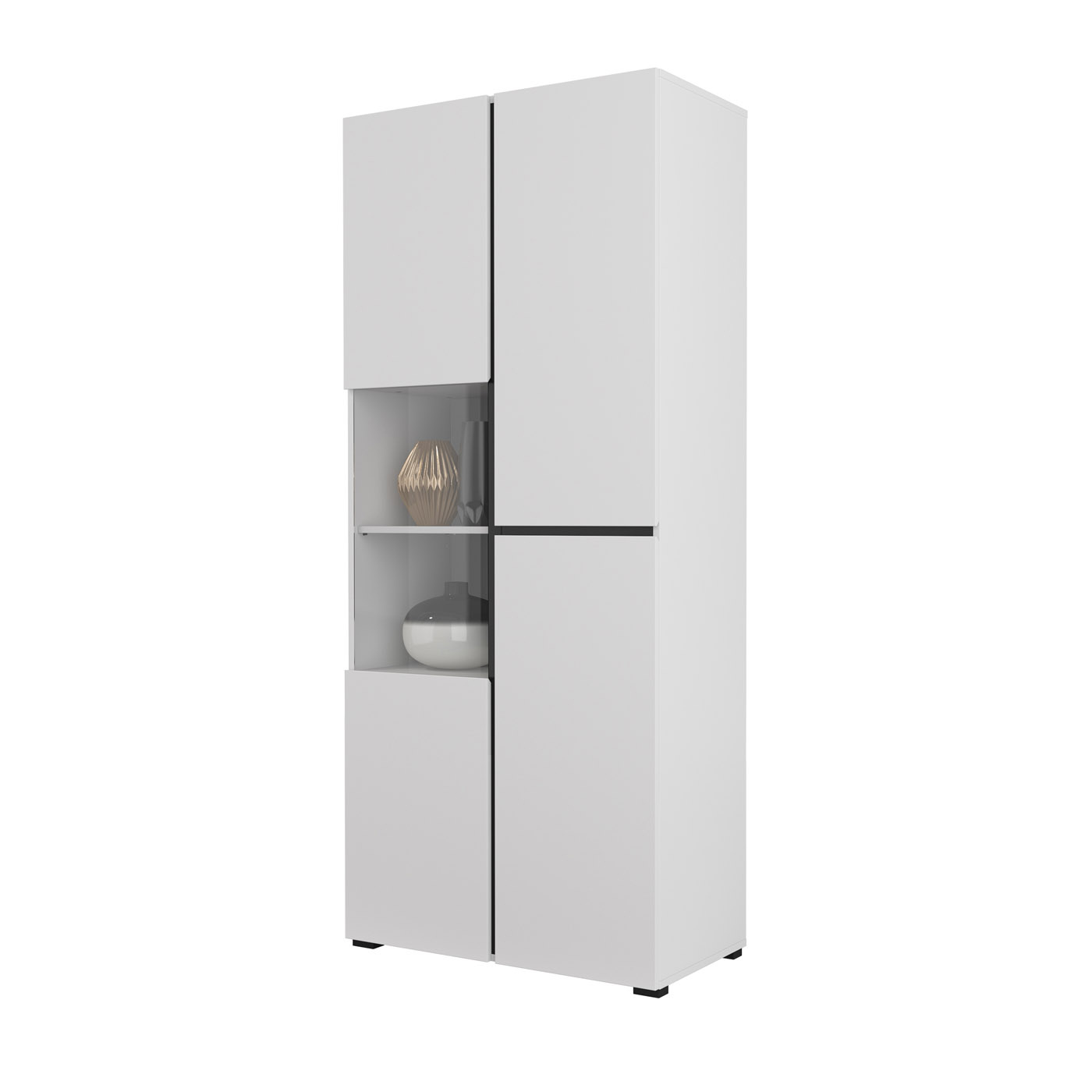 Vitrinekast Crotone - 2-deurs  - Wit