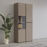 Vitrinekast Crotone - 2-deurs  - Taupe