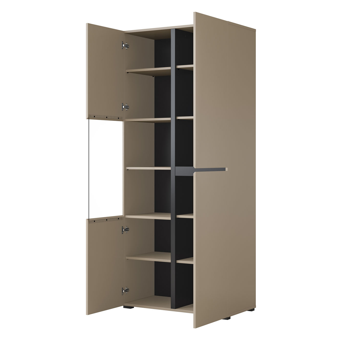 Vitrinekast Crotone - 2-deurs  - Taupe