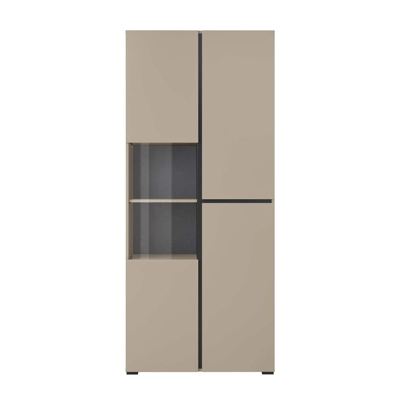 Vitrinekast Crotone - 2-deurs  - Taupe