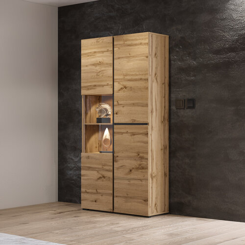 Vitrinekast Crotone - 2-deurs  - Wotan Eiken