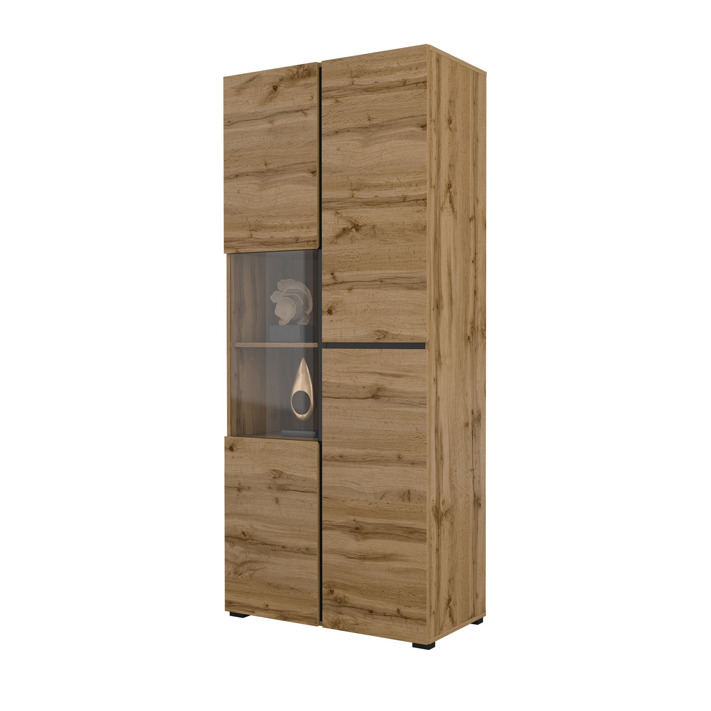 Vitrinekast Crotone - 2-deurs  - Wotan Eiken