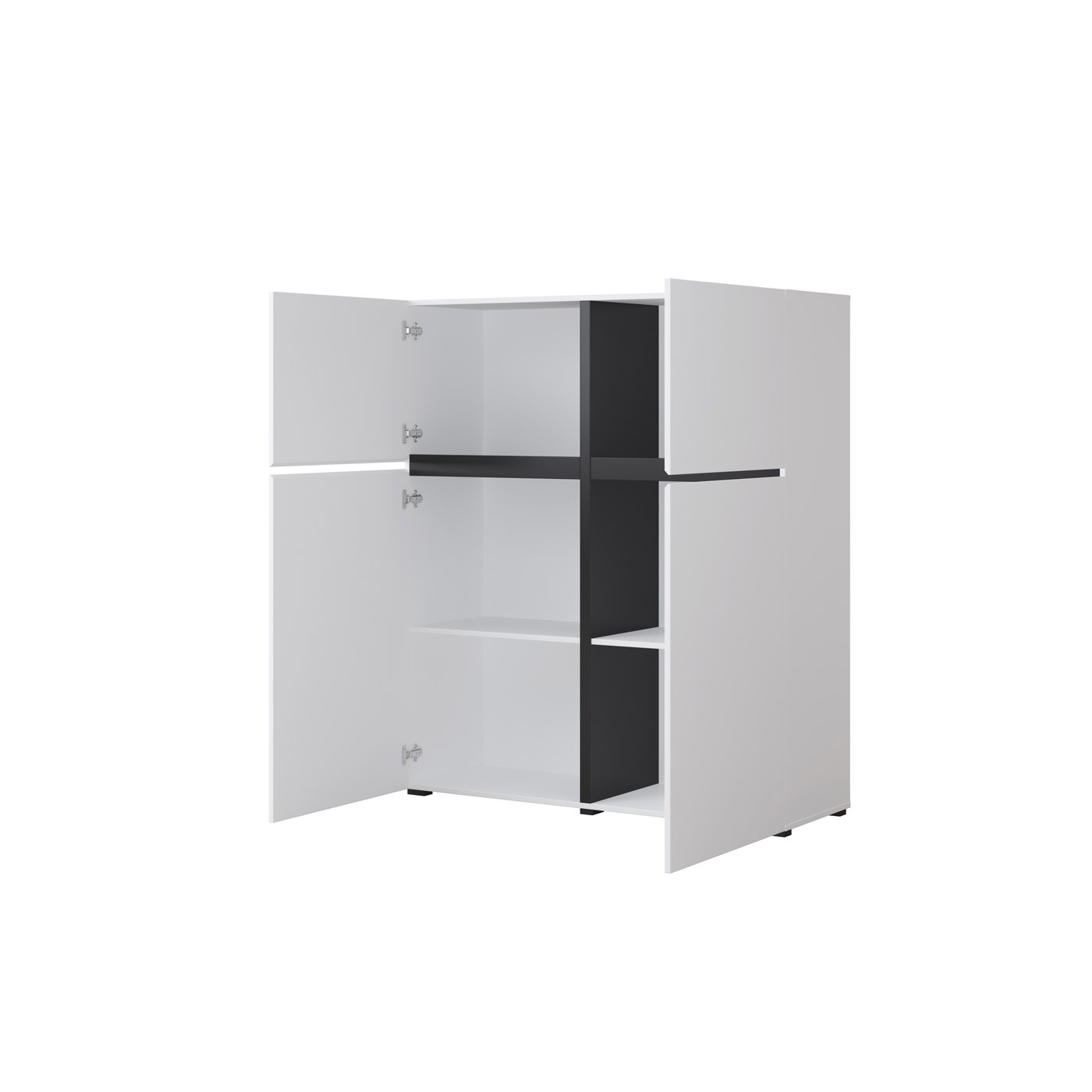 Opbergkast Crotone - 4-deurs - Wit