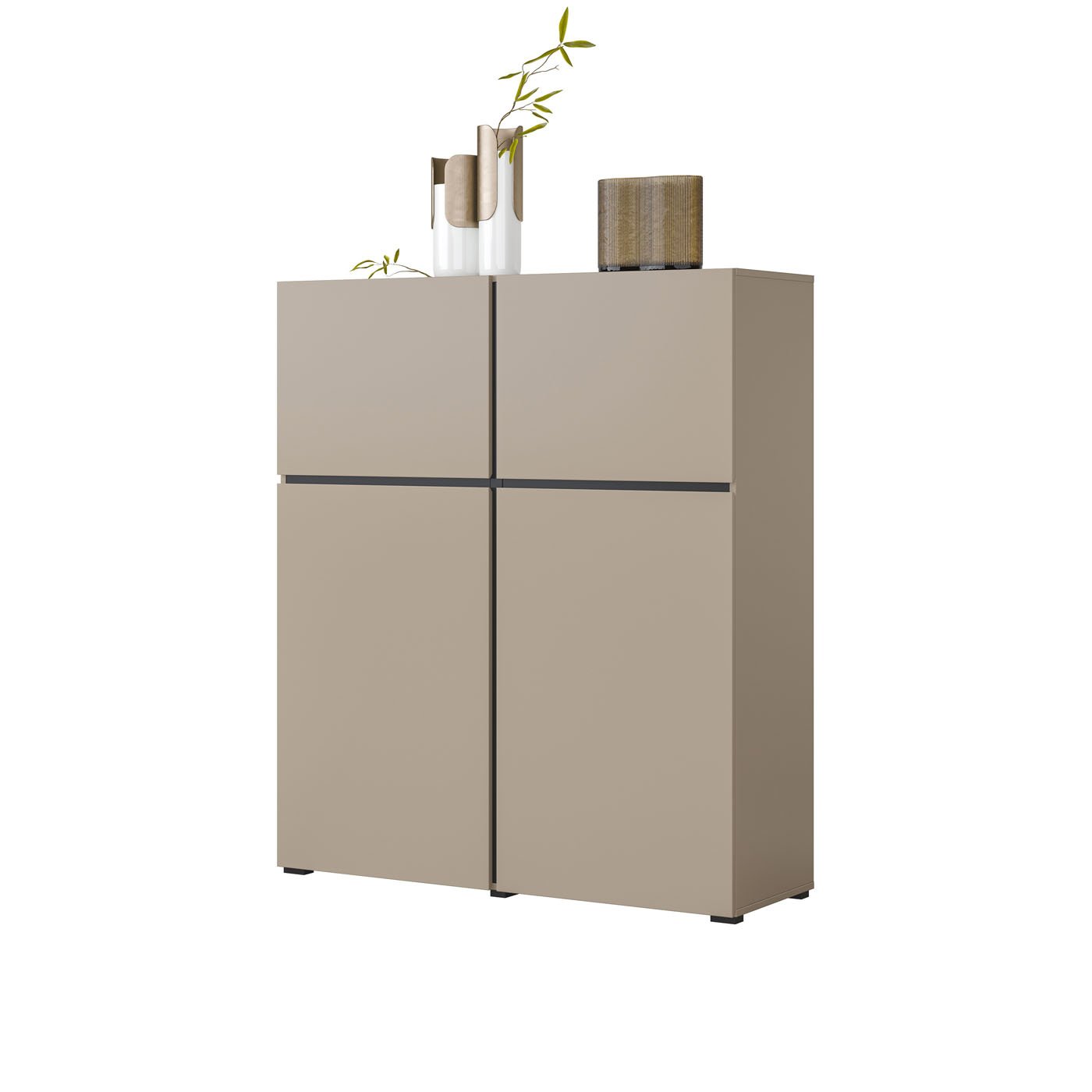 Opbergkast Crotone - 4-deurs - Taupe