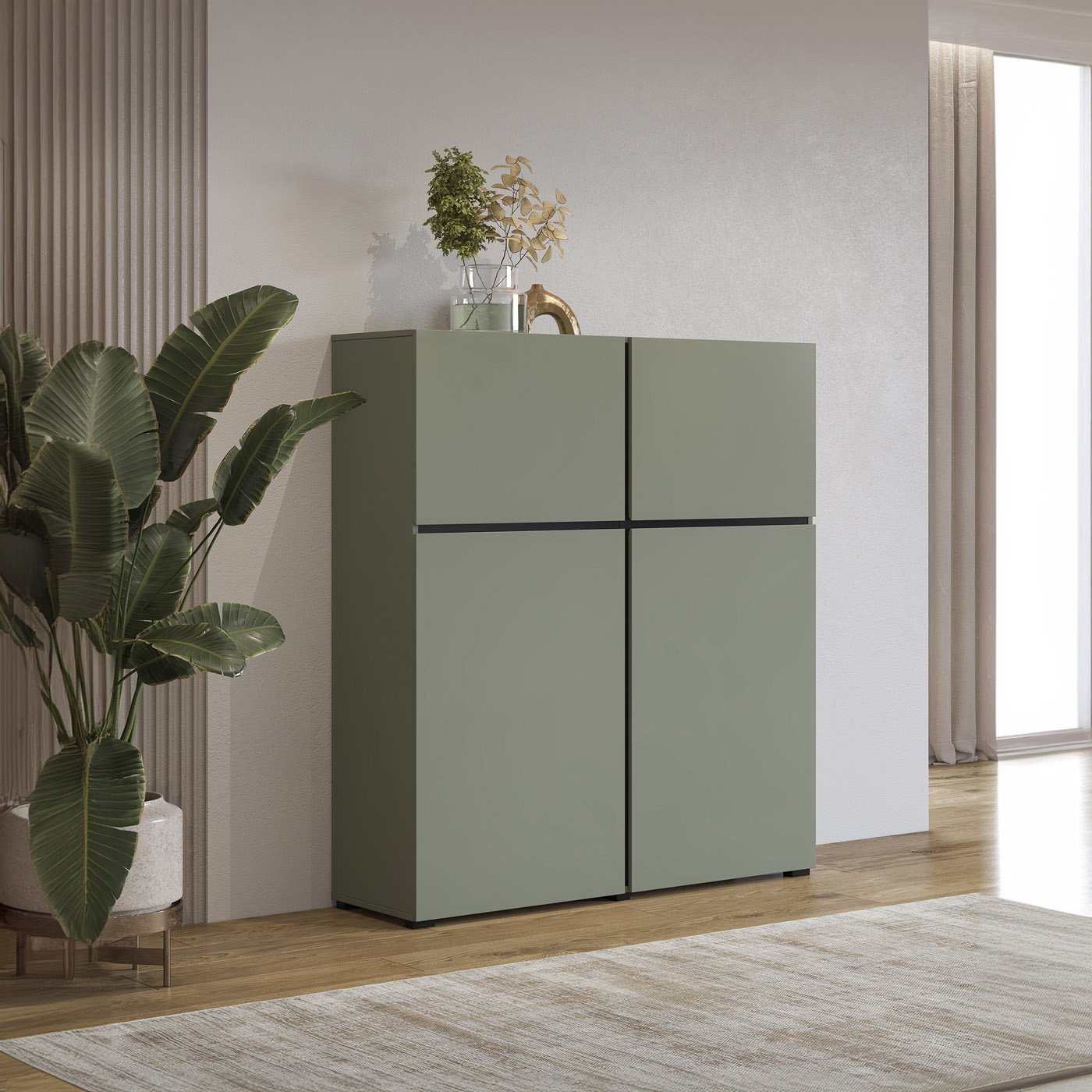 Opbergkast Crotone - 4-deurs - Groen