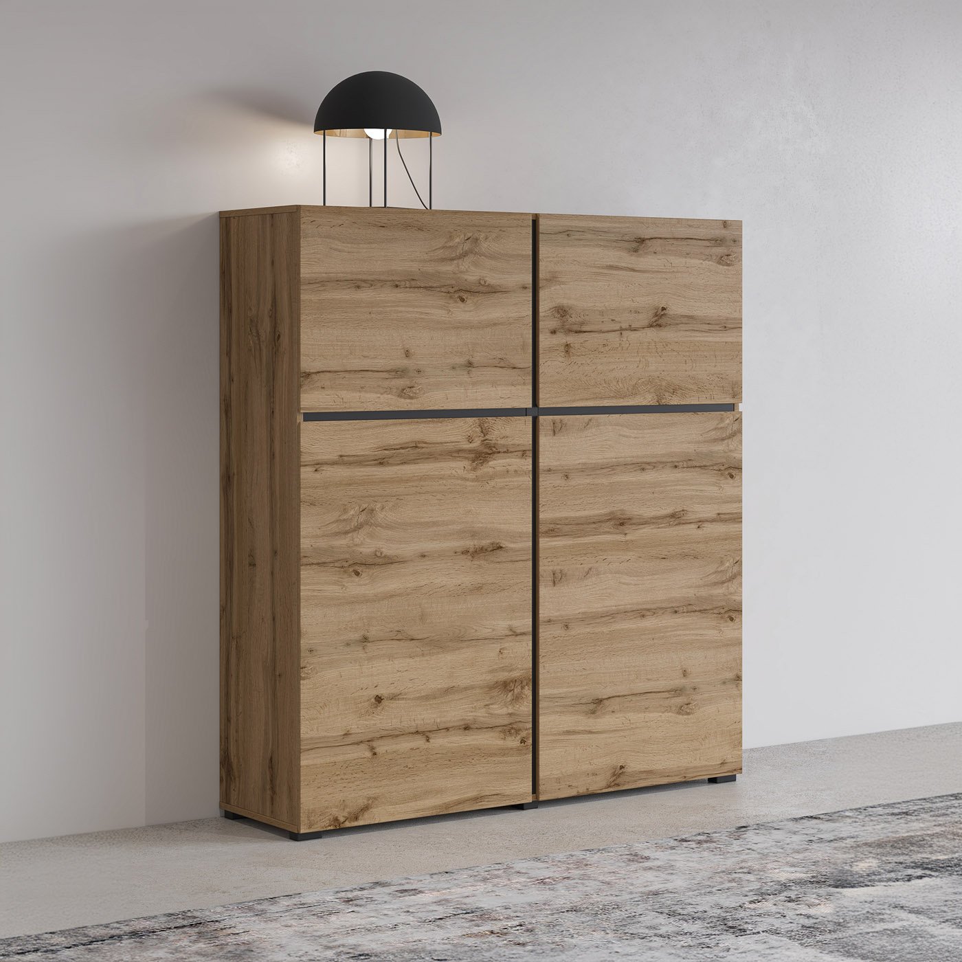 Opbergkast Crotone - 4-deurs - Wotan Eiken